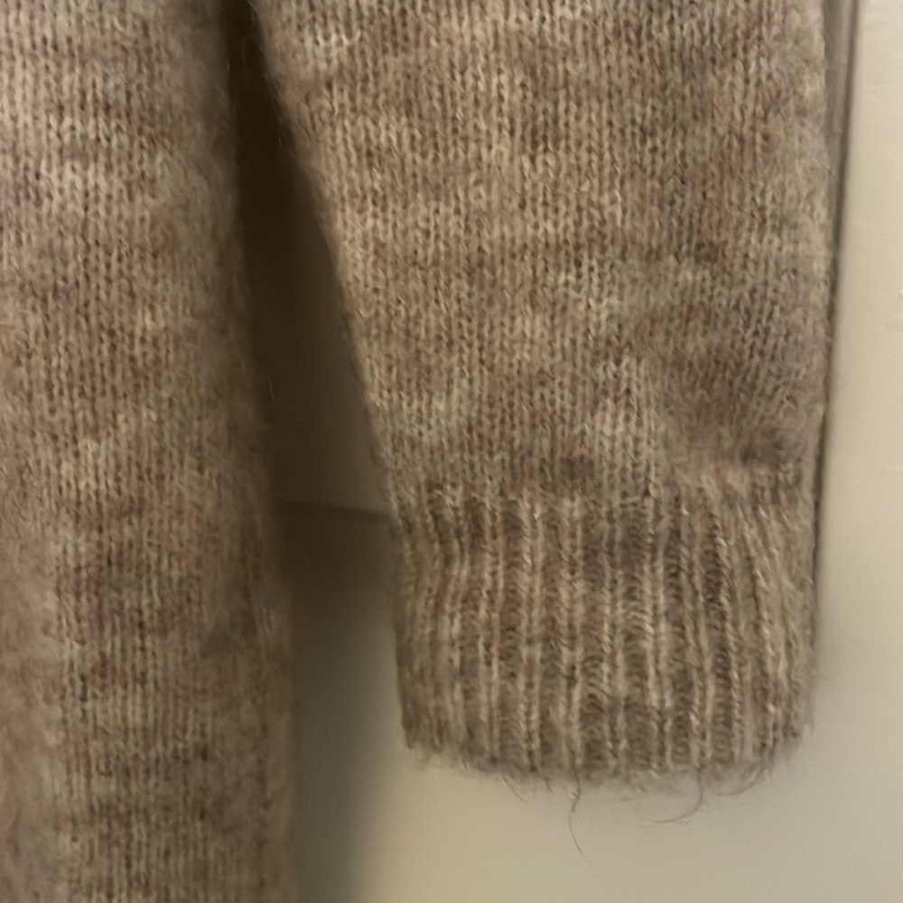 Sezane - Polly Sweater Dress Mottled Beige Tan - Size Medium - Picture 5 of 10